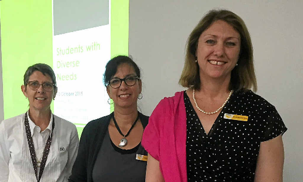 KNOW-HOW: USQ Education lecturers Tracey Chamlin, Dr Kay Ayre and Dr Nicole Ann Todd. KNOW-HOW: USQ Education lecturers Tracey Chamlin, Dr Kay Ayre and Dr Nicole Ann Todd.